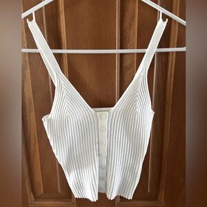 Aerie ribbed button down tank